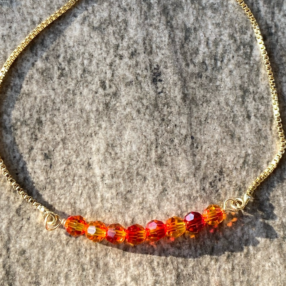 🔥 Fire Opal Swarovski crystal bracelet - Picture 2 of 3